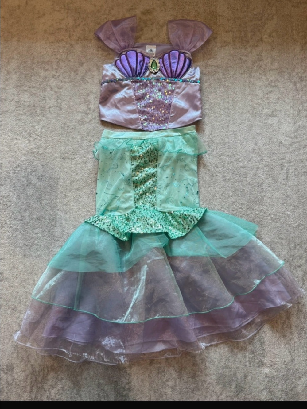 Disney Girls Mermaid Costume - Purple & Aqua girls size 10-12.